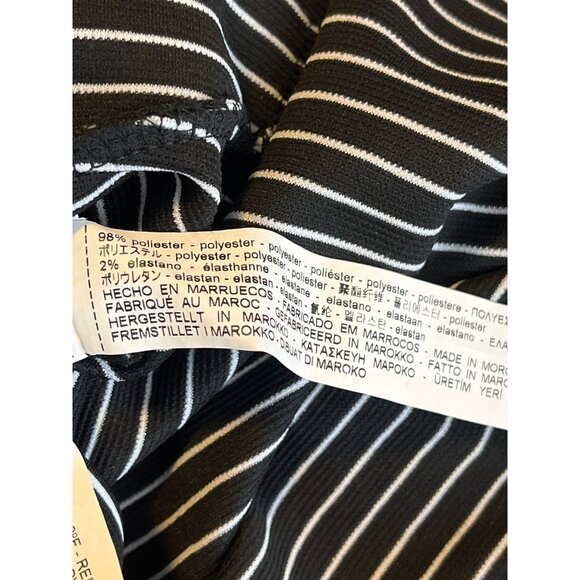 Zara Skirt Womens Small Mini Stretch Ruffles Pull On Striped Black White Casual - Picture 11 of 11